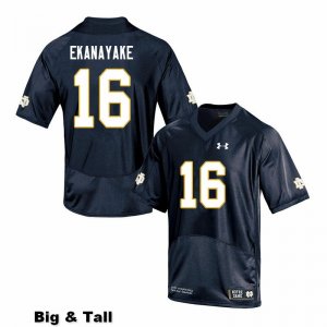 Notre Dame Fighting Irish Men's Cameron Ekanayake #16 Navy Under Armour Authentic Stitched Big & Tall College NCAA Football Jersey RMX8599IU
